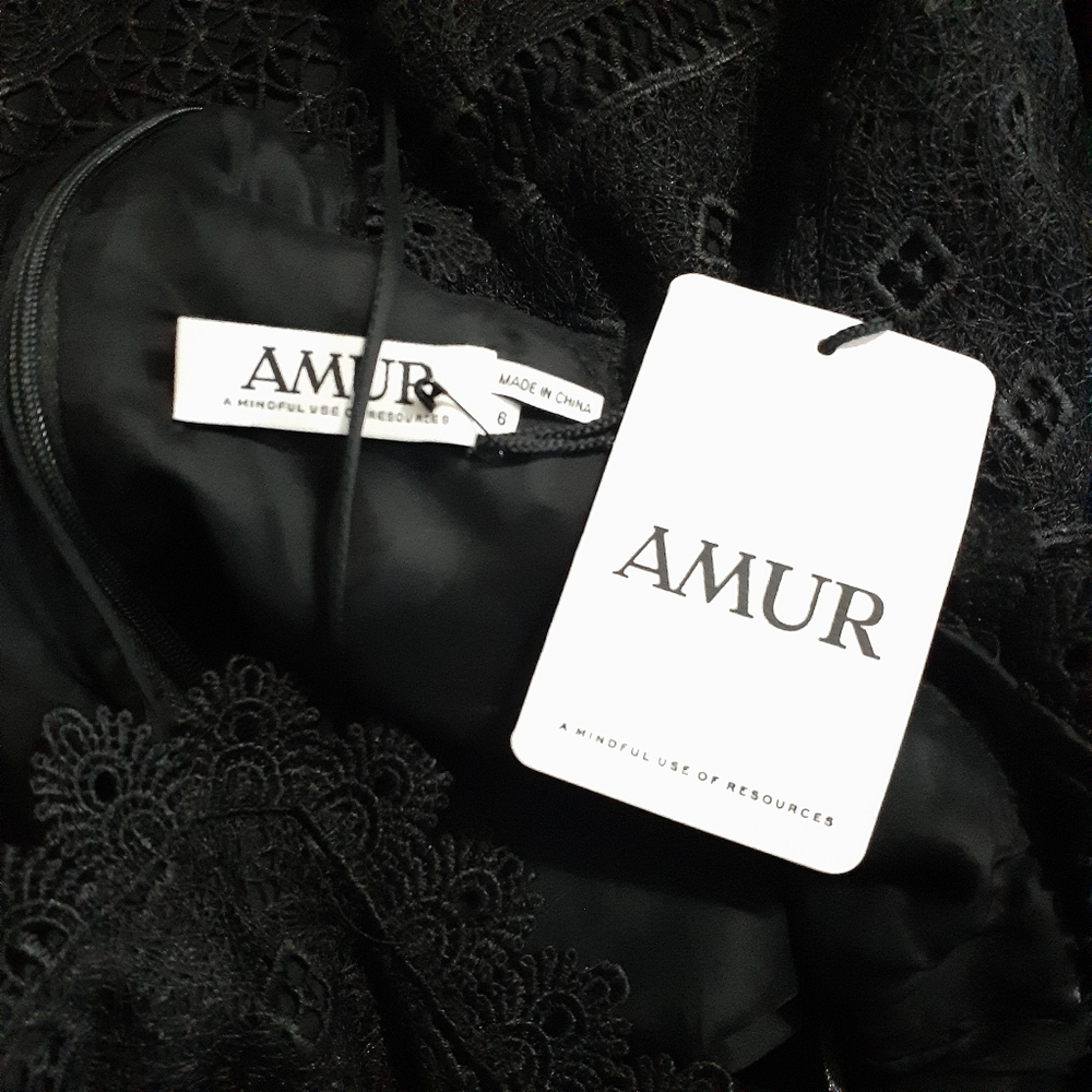 AMUR Tamara Black Lace Cocktail Dress | Size 6 | NWT - Picture 9 of 10